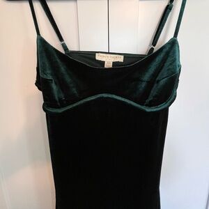 Green long backless velvet dress - Size M - Thirty Thirty LA